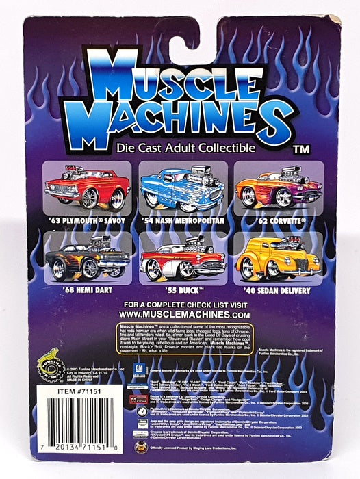 Muscle Machines 1/64 Scale 71151 03-27 - 1955 Chevrolet Chevy - Blue/White