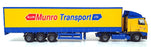 Tekno 1/50 Scale Nr. 65 Volvo FH12 Truck & Trailer Munro Trans Ltd - Yellow/Blue