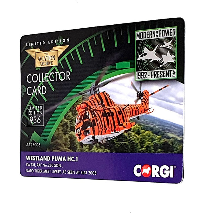 Corgi 1/72 Scale AA27006 - Westland Puma HC.1 XW231 RAF 230 Sq. 2005
