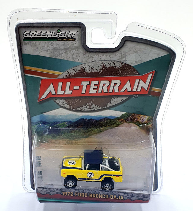 Greenlight 1/64 Scale 35090-B - 1972 Ford Brnco Baja #7 - Yellow
