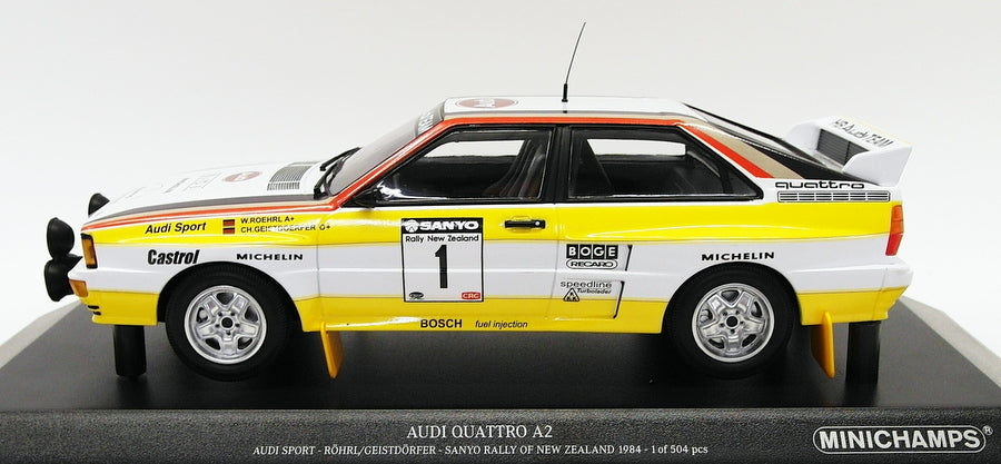 Minichamps 1/18 Scale 155 841101 - Audi Quattro A2 Rally Of New Zealand '84