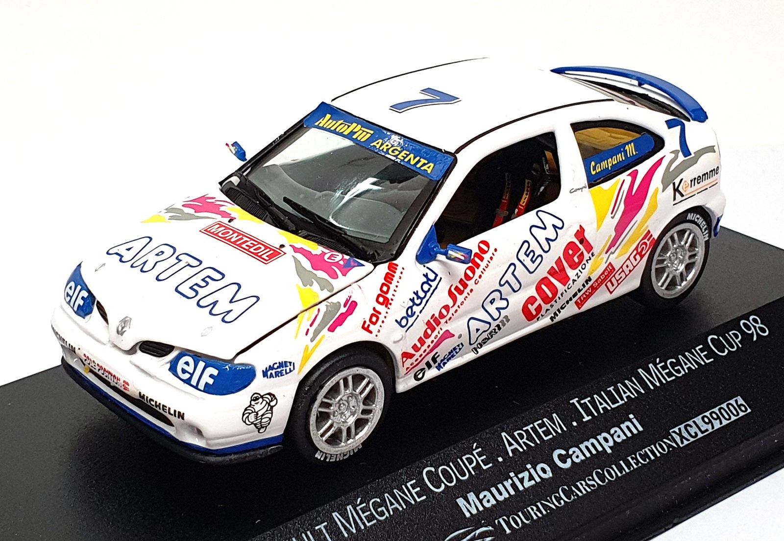 Onyx 1/43 Scale XCL99006 - Renault Megane #7 Italian Megane Cup 98 Campani