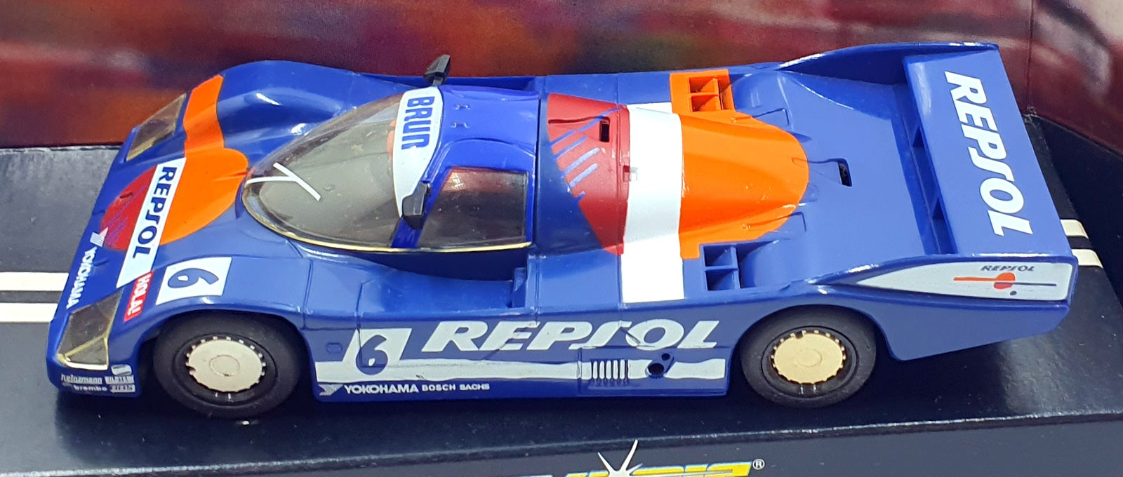Scalextric 1/32 Scale Slotcar C256 - Porsche 962 C Repsol #6 - Blue