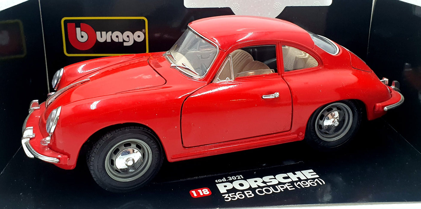 Burago 1/18 Scale 3021 - Porsche 356B Coupe 1961 - Red