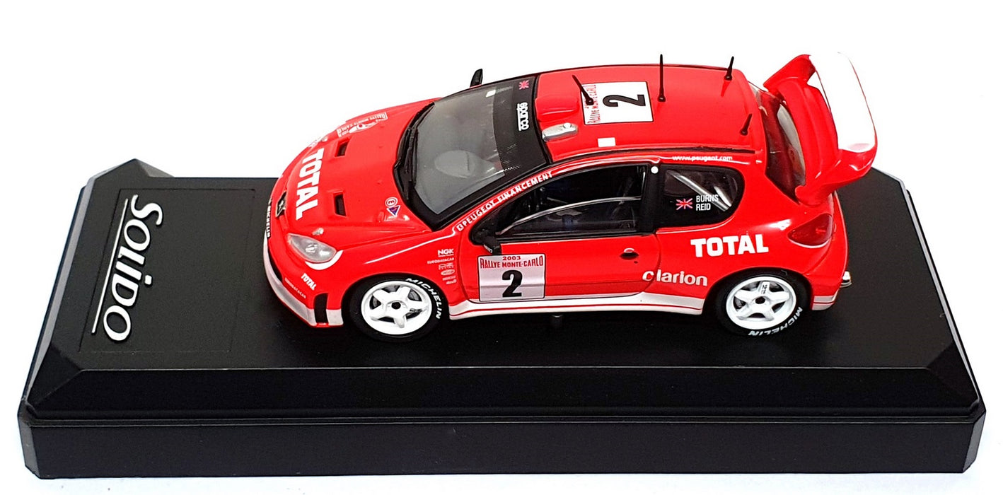 Solido 1/43 Scale 1587 - Peugeot 206 WRC #2 Monte Carlo 2003 Reid/Burns