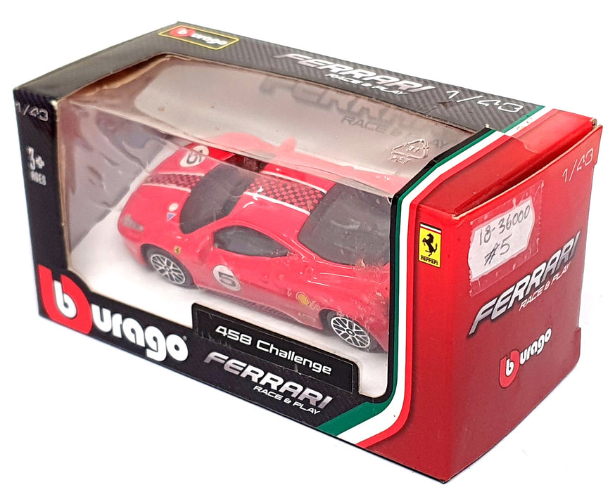 Burago 1/43 Scale Diecast 18-36000 - Ferrari 458 Challenge #5 - Red