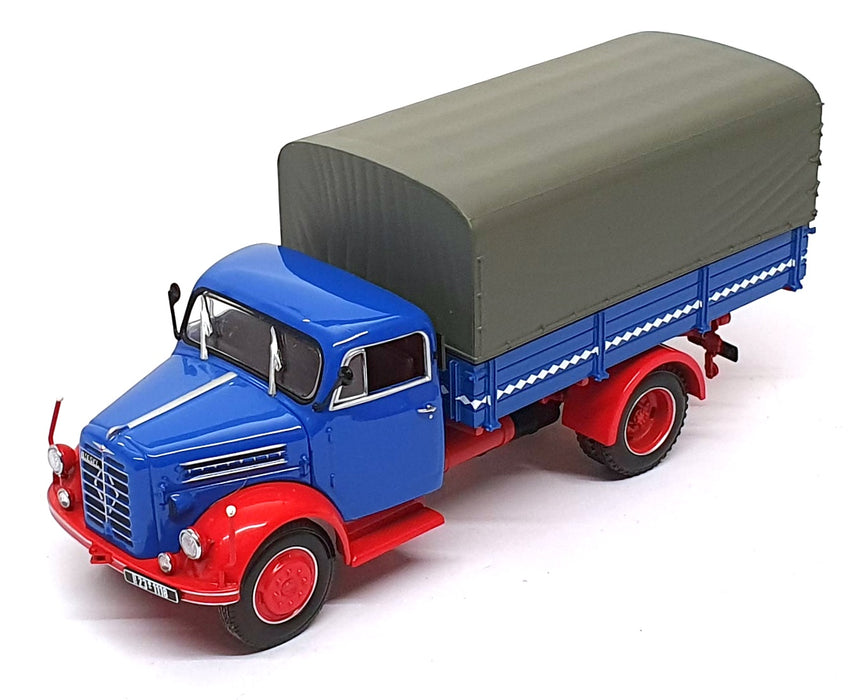 Minichamps 1/43 Scale 439 017020 - Borgward B4500 Pritsche Truck - Blue/Red