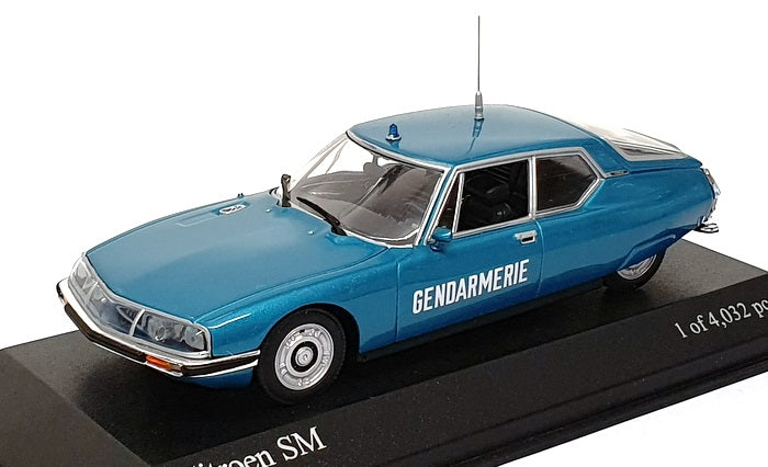 Minichamps 1/43 Scale 400 111090 - 1970 Citroen SM Gendarmerie - Met. Blue
