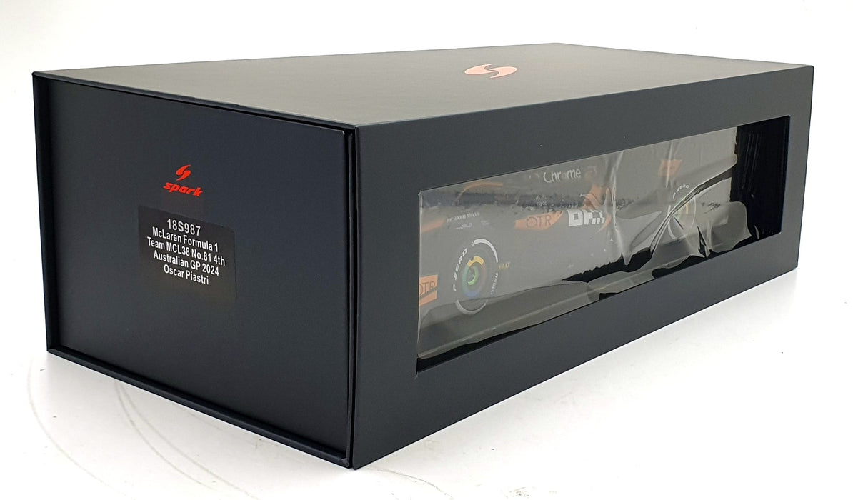 Spark 1/18 Scale 18S987 - McLaren Formula 1 MCL38 #81 4th Australian GP 2024