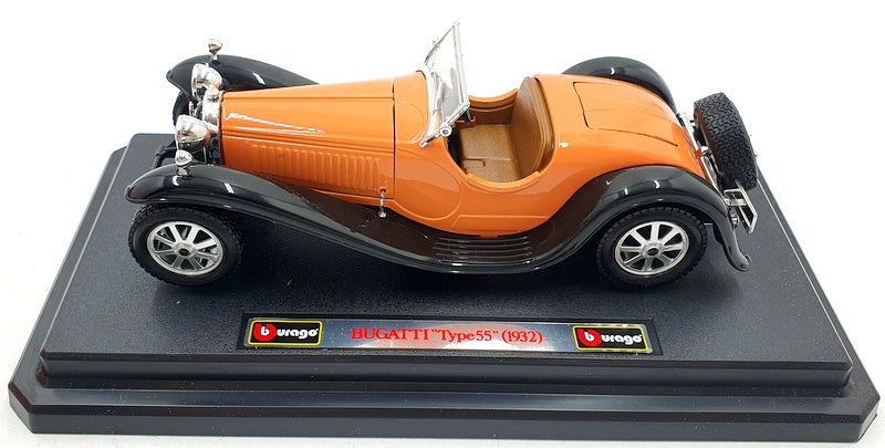Burago 1/24 Scale Diecast 0538 - 1932 Bugatti Type 55 - Orange/Black