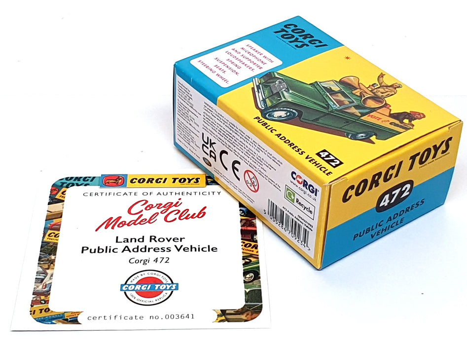 Corgi Toys 472 Reissue CD54321022 - Land Rover Public Address Vehicle - Green