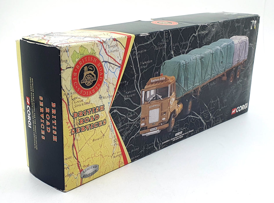Corgi 1/50 Scale Diecast CC12603 - Scammell Crusader Sheeted Flat Trailer - BRS