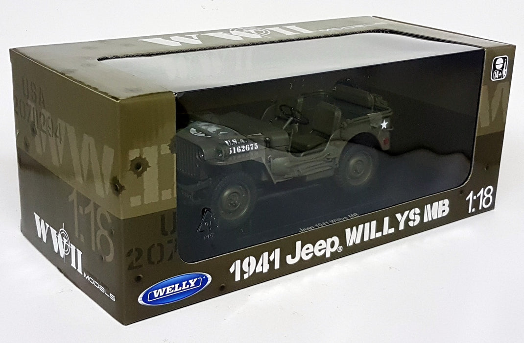 Welly 1/18 Scale Diecast 18055W - 1941 Jeep Willys MB Open top US Army