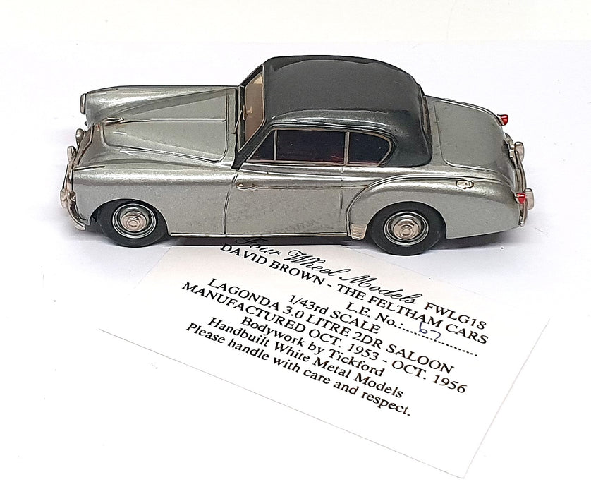 Four Wheel Models 1/43 Scale FWLG18 1953 Lagonda 3L Coupe Tudor Grey/Shell Grey