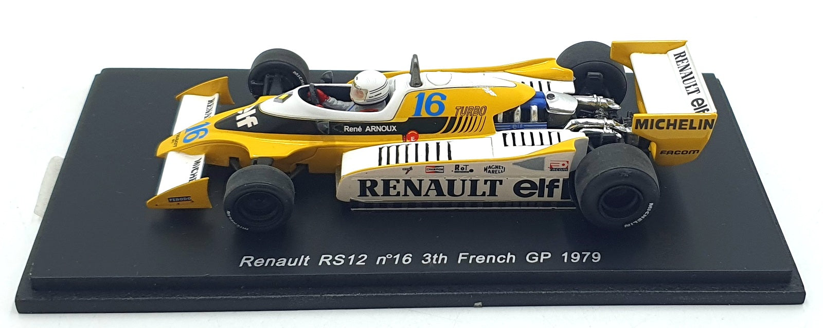 Spark 1/43 Scale S1705 - Renault RS12 #16 3rd French GP 1979