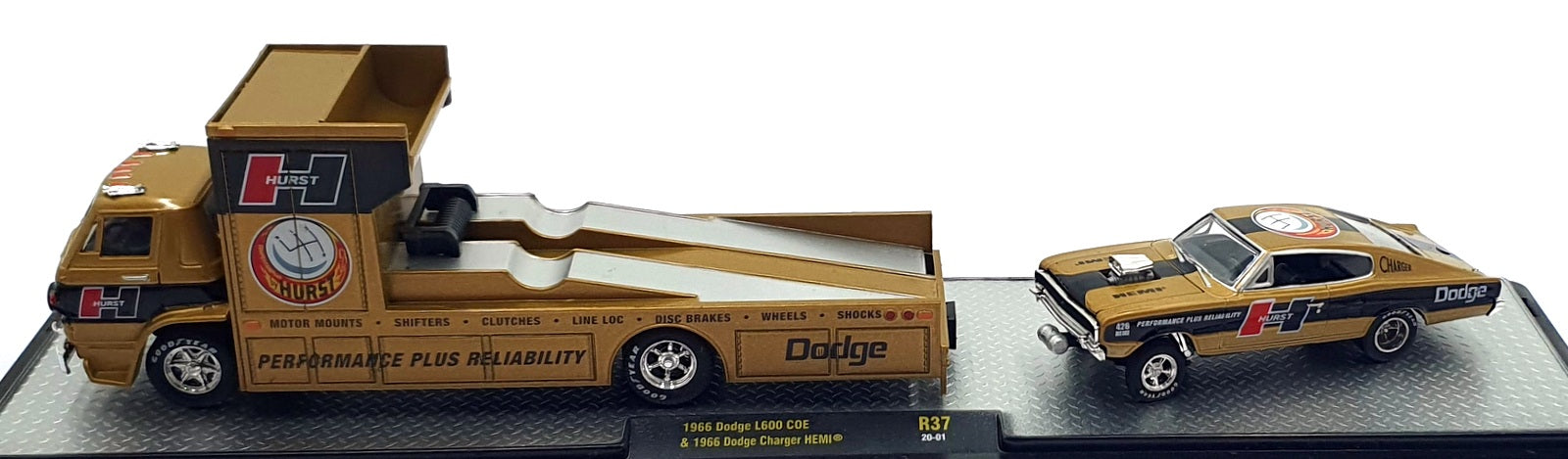 Castline M2 Machines 1/64 Scale R37 - 1966 Dodge L600 COE/Dodge Charger HEMI