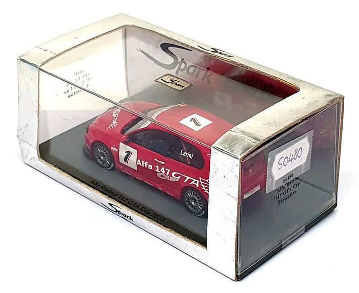 Spark 1/43 Scale S0480 - Alfa Romeo 147 GTA Cup 2003 #1 Larini - Red