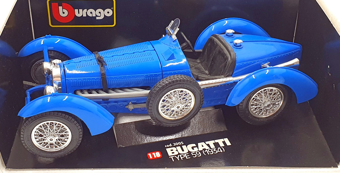 Burago 1/18 Scale Diecast 3005 - Bugatti Type 59 (1934) - Blue