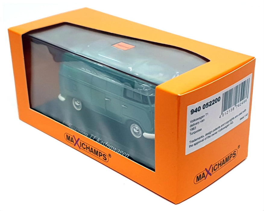 Maxichamps 1/43 Scale 940 052200 - 1963 VW T1 Delivery Van - Turquoise