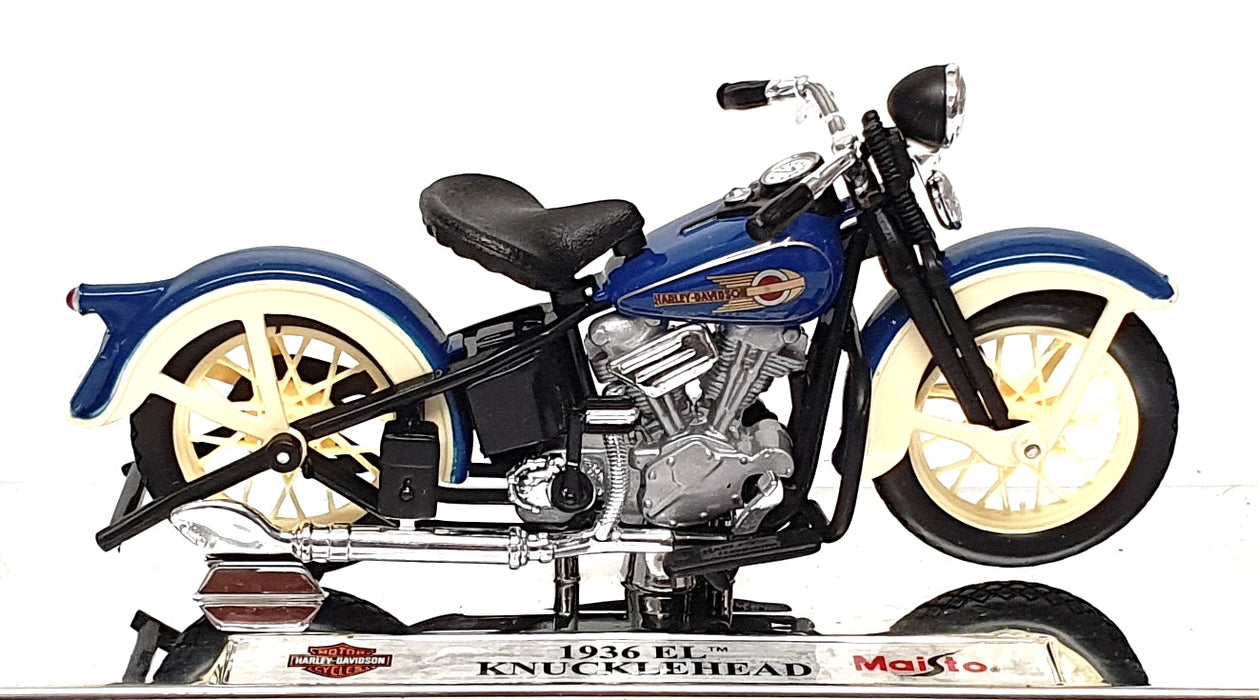 Maisto 1/18 Scale 39386 - 1936 Harley Davidson EL Knucklehead - Blue/Cream