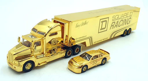 Racing Champions 1/64 Scale 92401 #11G Square D #55 Nascar And Transporter Gold