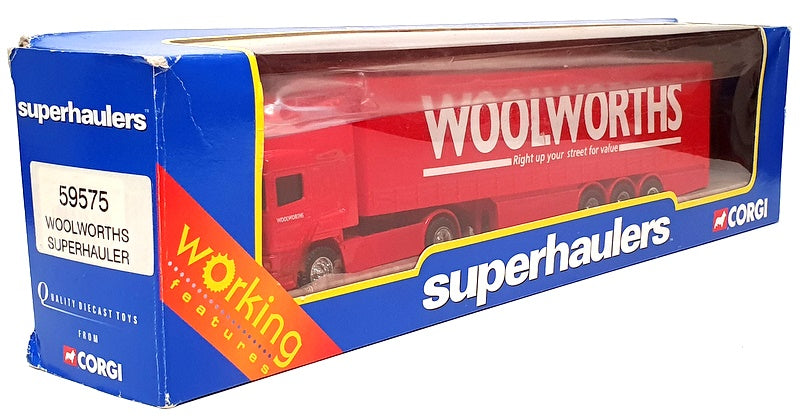 Corgi 25cm Long Diecast 59575 - ERF Truck & Trailer (Woolworths) Red