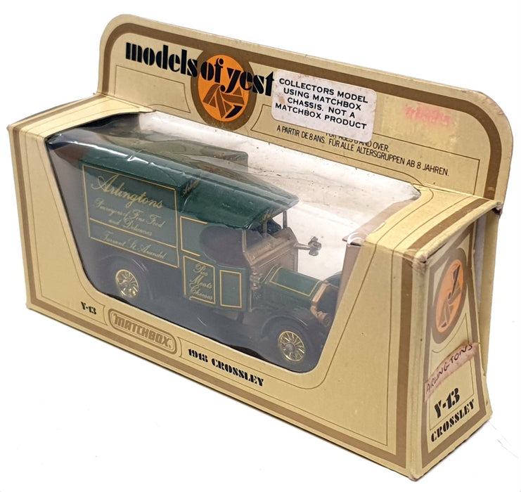 Matchbox Appx 9.5cm Long Y-13 - 1918 Crossley Van (Arlingtons Livery) REWORKED