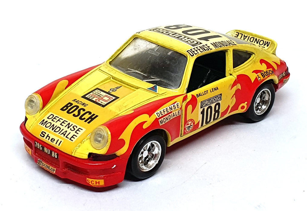 Solido 1/43 Scale No. 24 - Porsche Carrera RS Race Car #108 - Yellow/Red
