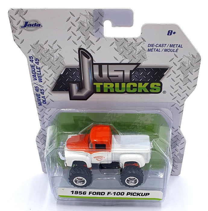 Jada Just Trucks 1/64 Scale 14020 - 1956 Ford F-100 Pick-Up - White/Orange