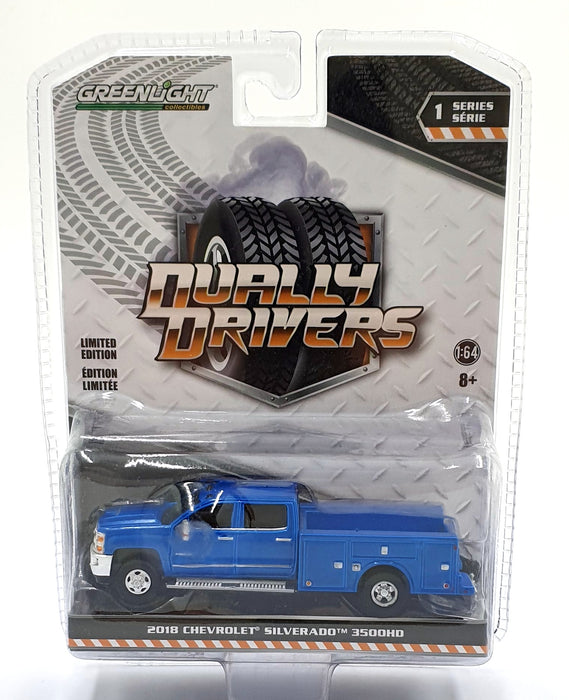 Greenlight 1/64 Scale 46010-B - 2018 Chevrolet Silverado 3500HD - Blue
