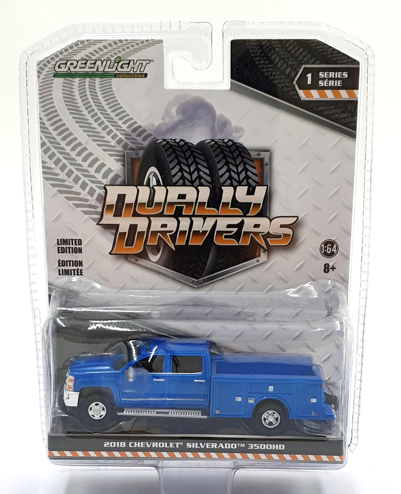 Greenlight 1/64 Scale 46010-B - 2018 Chevrolet Silverado 3500HD - Blue