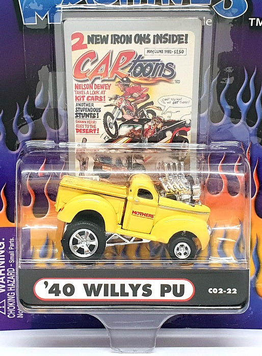 Muscle Machines 1/64 Scale 71171 C02-22 - 1940 Willys PU Truck - Yellow