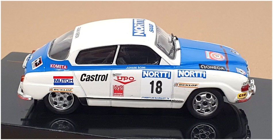 Ixo 1/43 Scale RAC378B - Saab 96 V4 1000 Lakes Rally 1976 #18 Vikas/Soini