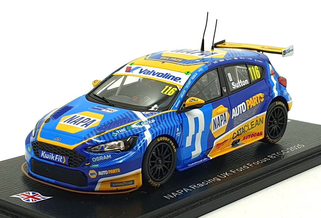 Spark 1/43 Scale UK028 - NAPA Racing UK Ford Focus #116 BTCC 2025 - Sutton