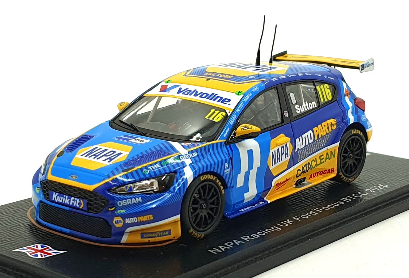 Spark 1/43 Scale UK028 - NAPA Racing UK Ford Focus #116 BTCC 2025 - Sutton