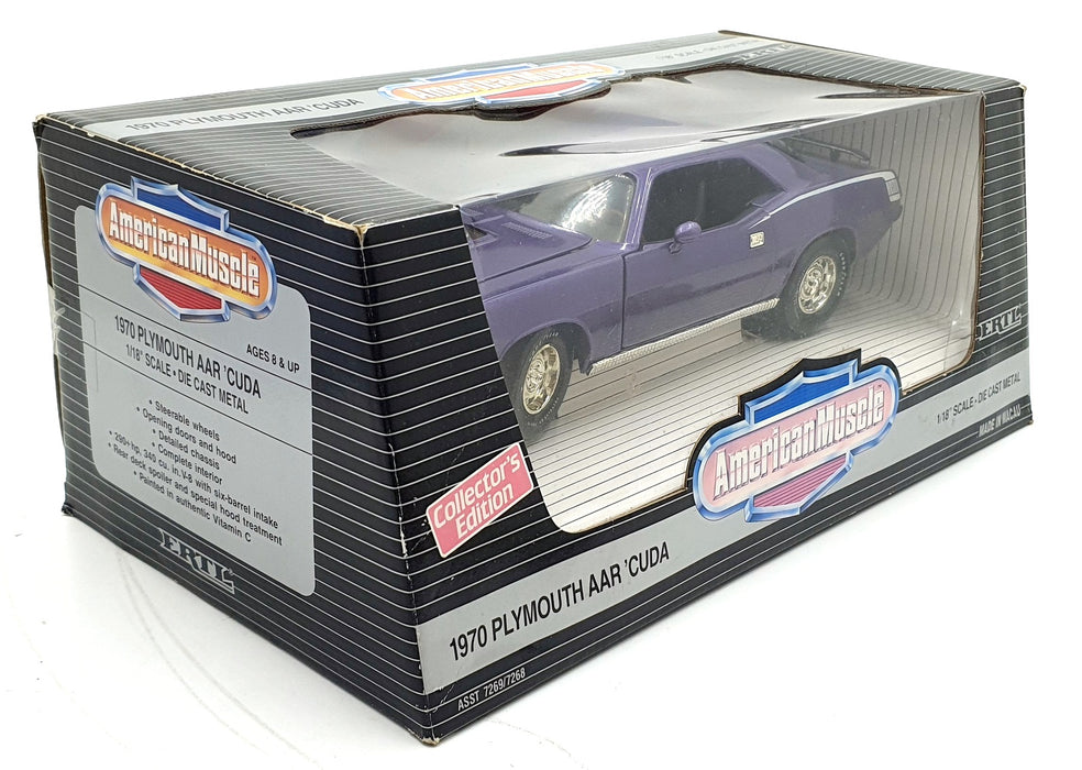 Ertl 1/18 Scale Diecast 7268 - 1970 Plymouth AAR Cuda - Purple
