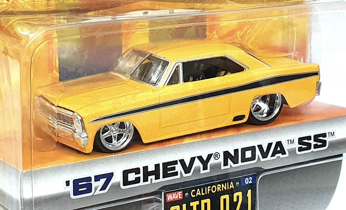 Jada Toys 1/64 Scale 12006 - 1967 Chevy Nova SS - Yellow/Black Stripe