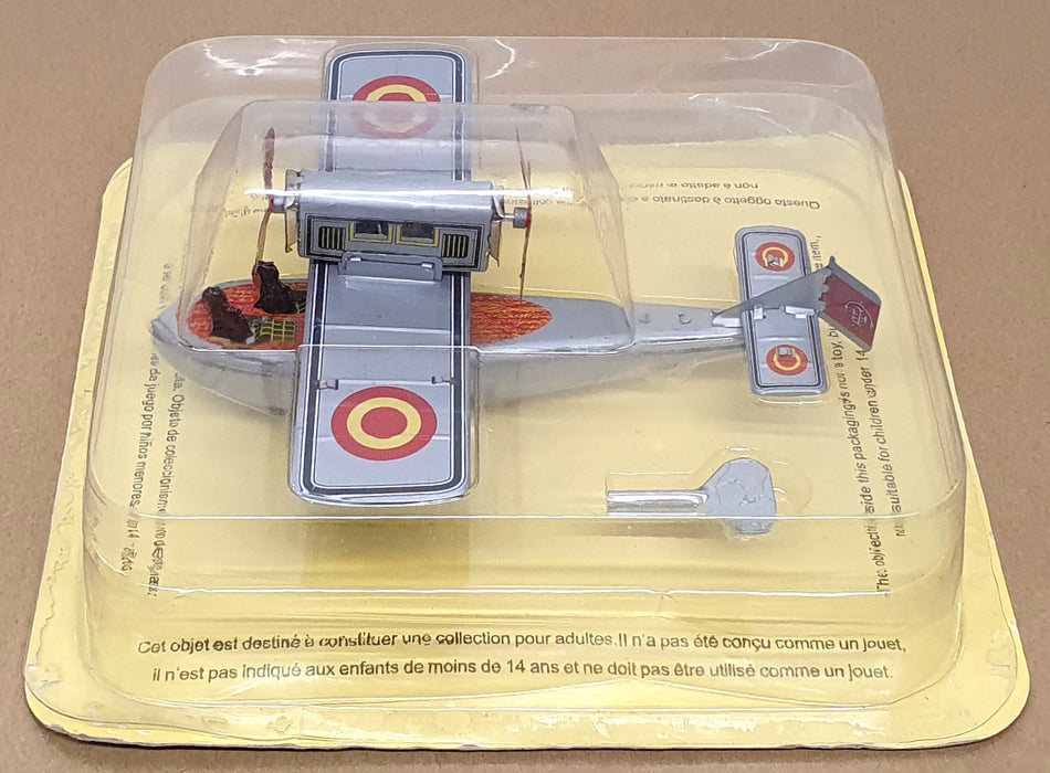 Altaya Appx 16cm Long Tinplate SP23326 - Windup Seaplane Aircraft - Silver/Red