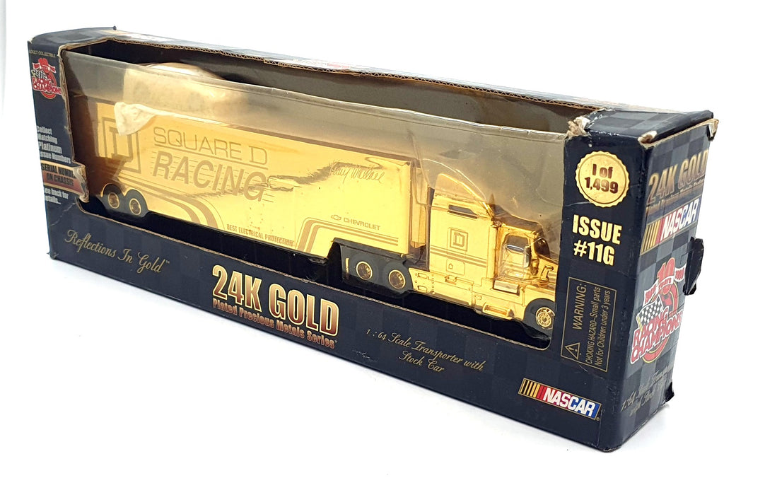 Racing Champions 1/64 Scale 92401 #11G Square D #55 Nascar And Transporter Gold