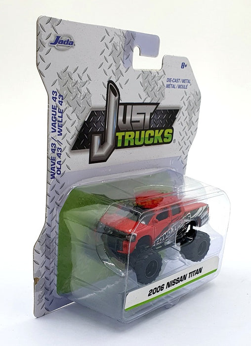 Jada Just Trucks 1/64 Scale 14020 - 2006 Nissan Titan - Red/Silver/Black