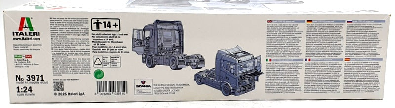 Italeri 1/24 Scale Unassembled Kit 3971 - Scania 770S 4x2 Normal Roof Grey Cab
