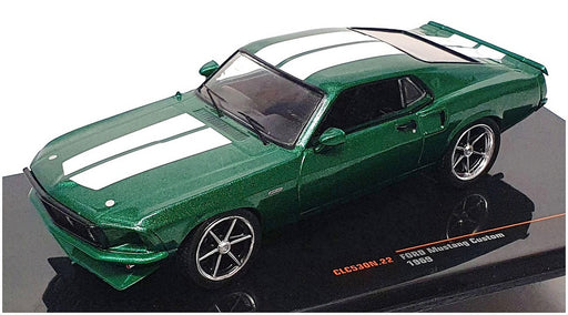 Ixo 1/43 Scale CLC530N.22 - 1969 Ford Mustang Custom - Green/White