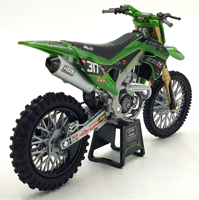 NewRay 1/12 Scale SS-58143 - Kawasaki #317 Motorbike Bud Racing - Valin