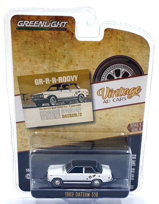 Greenlight 1/64 Scale 39090-A - 1969 Datsun 510 - White