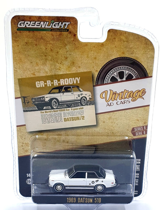 Greenlight 1/64 Scale 39090-A - 1969 Datsun 510 - White