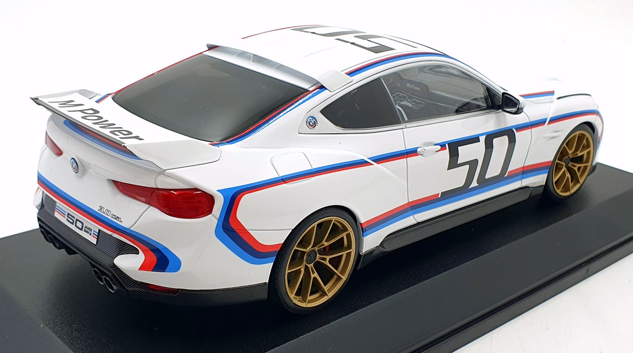 Norev 1/18 Scale Diecast 80 43 2 864 218 - BMW 3,0 CSL #50 MPower - White