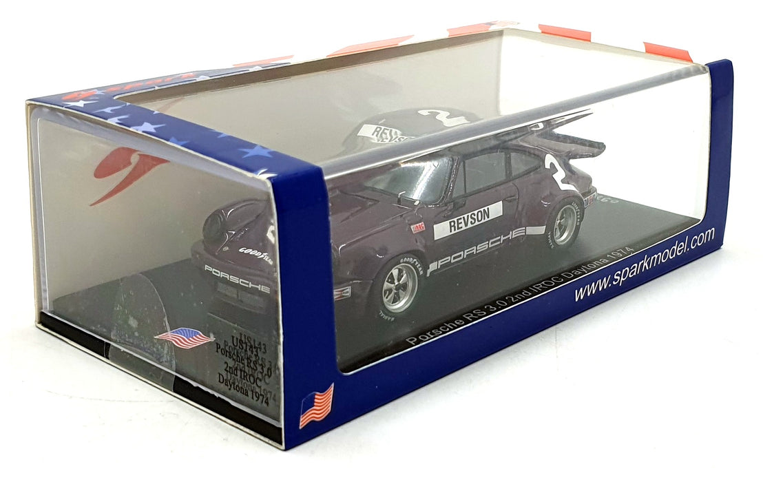 Spark 1/43 Scale US143 - Porsche RS 3.0 #2 2nd IROC Daytona 1974