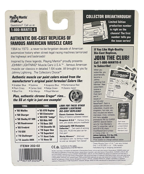 Johnny Lightning 1/64 Scale 202-02 Muscle Cars USA 1972 AMC Javelin - Purple