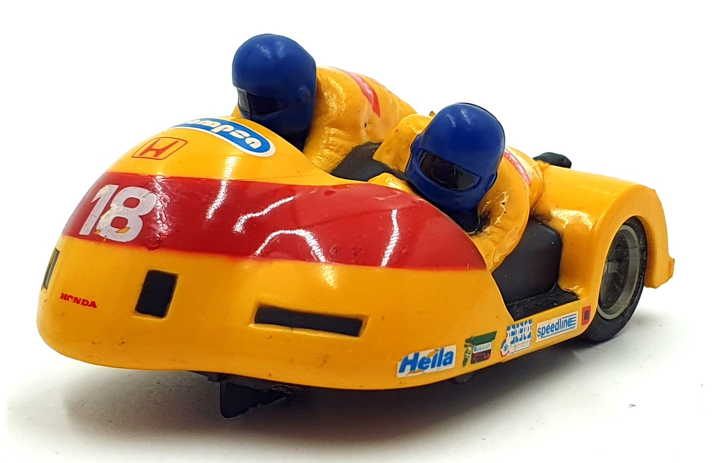 Scalextric 1/32 Scale Slotcar C239 - Honda Motorbike/Side Car #18 "Yellow Flash"