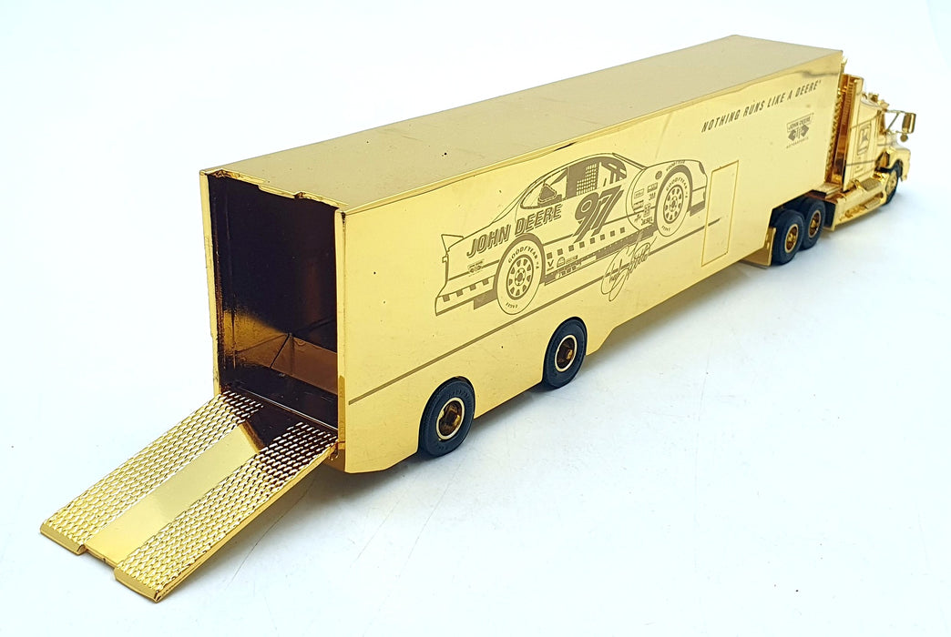 Racing Champions 1/64 Scale 92401 #8G John Deere #97 Nascar And Transporter Gold